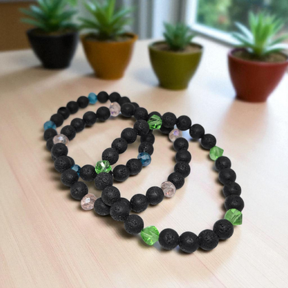 Griselda Lava Stone Diffuser Bracelet (Glass/Acrylic)