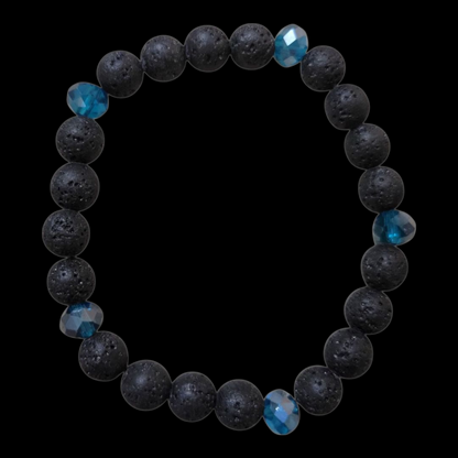 Griselda Lava Stone Diffuser Bracelet (Glass/Acrylic)