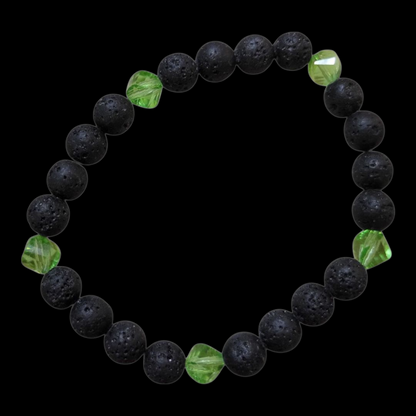 Griselda Lava Stone Diffuser Bracelet (Glass/Acrylic)